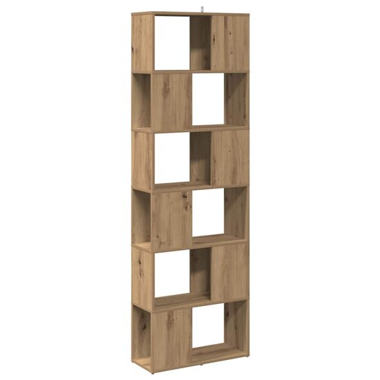Boekenkast/kamerscherm 60x24x186 cm artisanaal eikenkleur