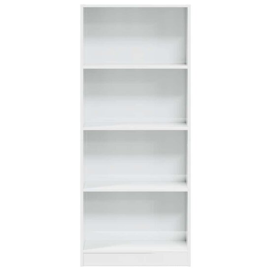 Boekenkast 60X24X Bewerkt Hout Hoogglans Wit 60 cm 143 cm