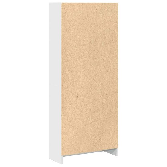 Boekenkast 60X24X Bewerkt Hout Hoogglans Wit 60 cm 143 cm