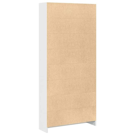 Boekenkast 80x24x176 cm bewerkt hout hoogglans wit