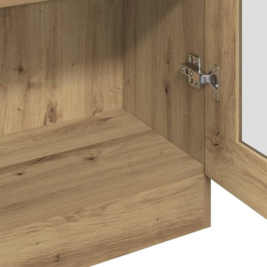 Hoge Kast 82,5X30,5X Bewerkt Hout Artisanaal Eikenkleur 185 cm artisanaal eikenkleurig