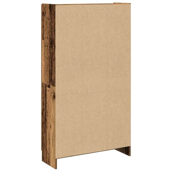 Hoge kast 82,5x30,5x150 cm bewerkt hout oud houtkleurig