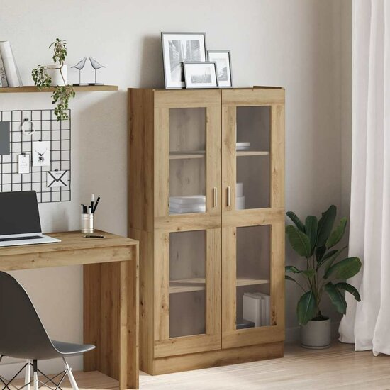 Hoge Kast 82,5X30,5X Bewerkt Hout Artisanaal Eikenkleur 150 cm artisanaal eikenkleurig