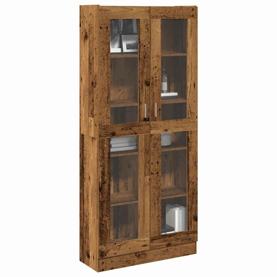 Hoge Kast 82,5X30,5X Bewerkt Hout Kleurig 185 cm Oud hout