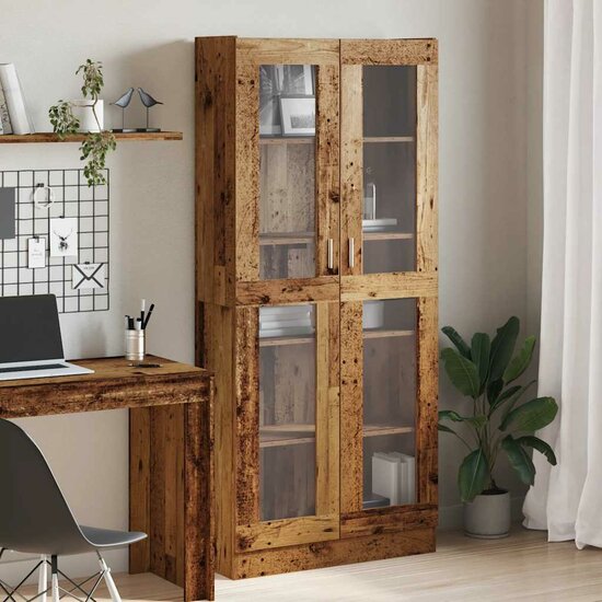Hoge Kast 82,5X30,5X Bewerkt Hout Kleurig 185 cm Oud hout