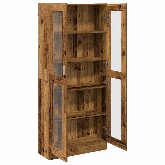 Hoge Kast 82,5X30,5X Bewerkt Hout Kleurig 185 cm Oud hout