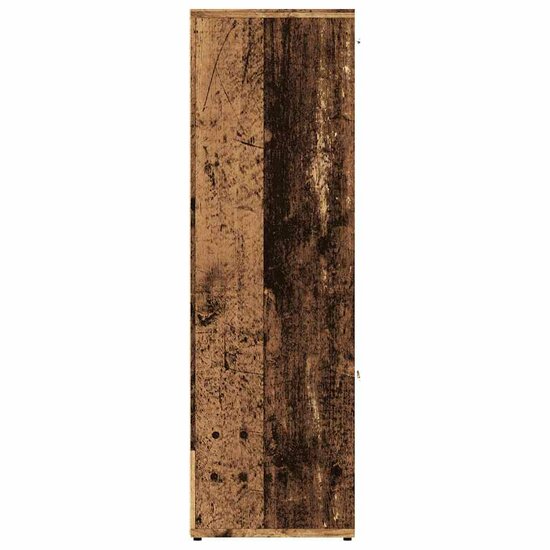 Boekenkast 90X28X90 Cm Bewerkt Hout Kleurig Oud hout