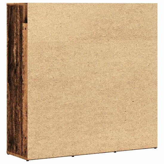 Boekenkast 90X28X90 Cm Bewerkt Hout Kleurig Oud hout