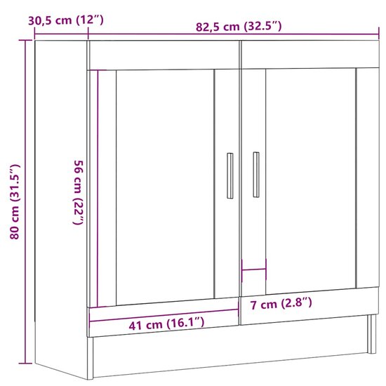 Boekenkast 82,5X30,5X Bewerkt Hout 80 cm artisanaal eikenkleurig