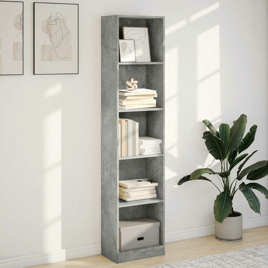 Boekenkast 40X24X Bewerkt Hout Betongrijs 40 cm 176 cm