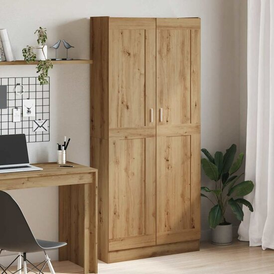Hoge Kast 82,5X30,5X Bewerkt Hout Artisanaal Eikenkleur 185 cm artisanaal eikenkleurig
