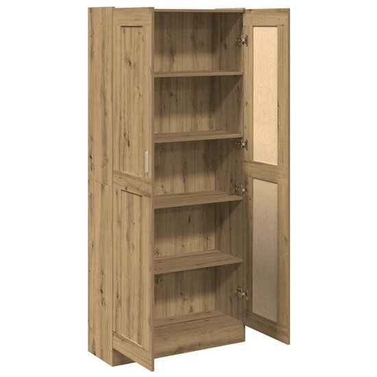 Hoge Kast 82,5X30,5X Bewerkt Hout Artisanaal Eikenkleur 185 cm artisanaal eikenkleurig