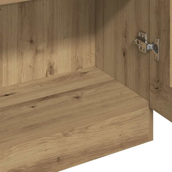 Hoge Kast 82,5X30,5X Bewerkt Hout Artisanaal Eikenkleur 185 cm artisanaal eikenkleurig
