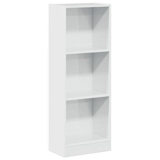Boekenkast 40x24x109 cm bewerkt hout hoogglans wit