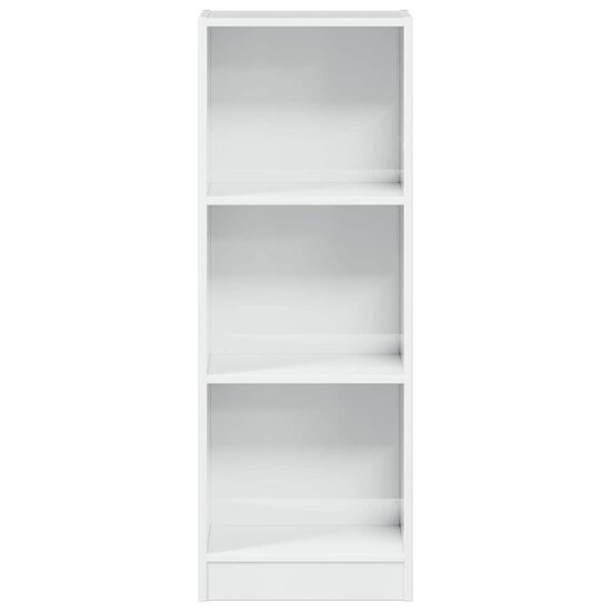 Boekenkast 40x24x109 cm bewerkt hout hoogglans wit