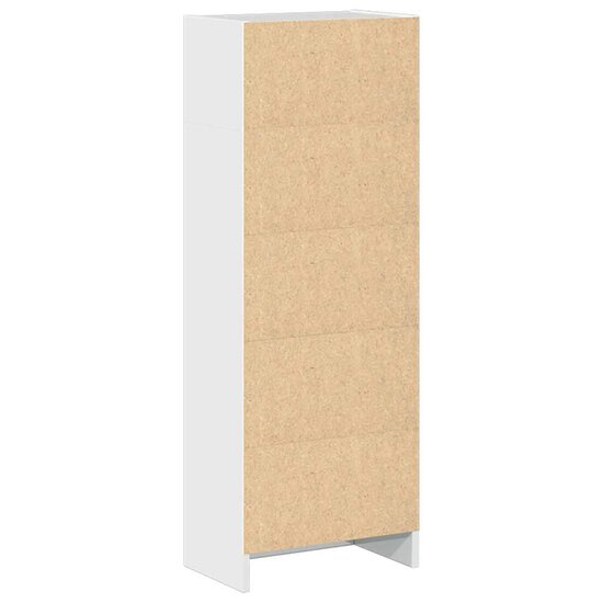 Boekenkast 40x24x109 cm bewerkt hout hoogglans wit
