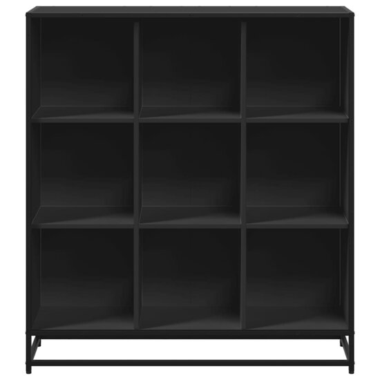 Boekenkast 97,5X33X107,5 Cm Bewerkt Hout En Metaal 97.5 x 33 x 107.5 cm Zwart