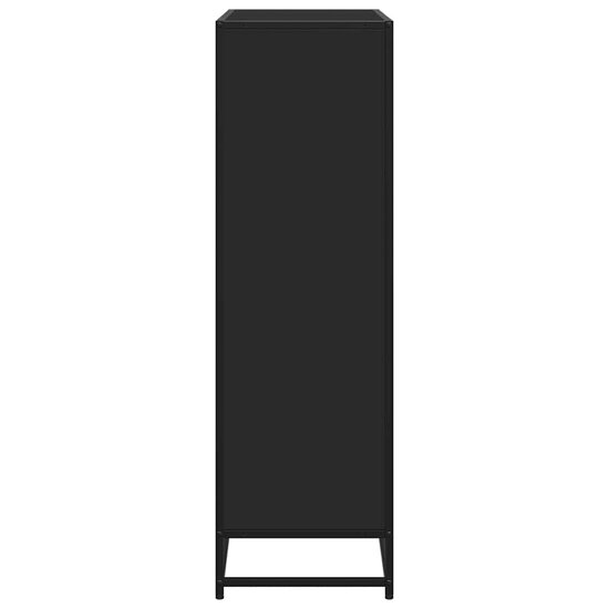 Boekenkast 97,5X33X107,5 Cm Bewerkt Hout En Metaal 97.5 x 33 x 107.5 cm Zwart
