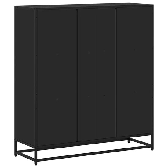 Boekenkast 97,5X33X107,5 Cm Bewerkt Hout En Metaal 97.5 x 33 x 107.5 cm Zwart