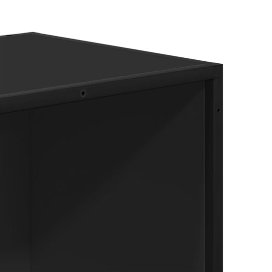 Boekenkast 97,5X33X107,5 Cm Bewerkt Hout En Metaal 97.5 x 33 x 107.5 cm Zwart