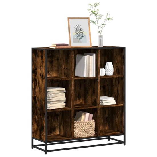 Boekenkast 97,5X33X107,5 Cm Hout En Metaal Kleurig 97.5 x 33 x 107.5 cm Gerookt eiken
