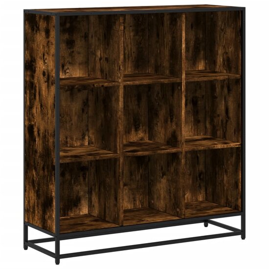 Boekenkast 97,5X33X107,5 Cm Hout En Metaal Kleurig 97.5 x 33 x 107.5 cm Gerookt eiken