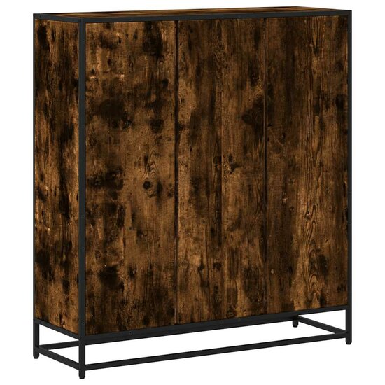 Boekenkast 97,5X33X107,5 Cm Hout En Metaal Kleurig 97.5 x 33 x 107.5 cm Gerookt eiken