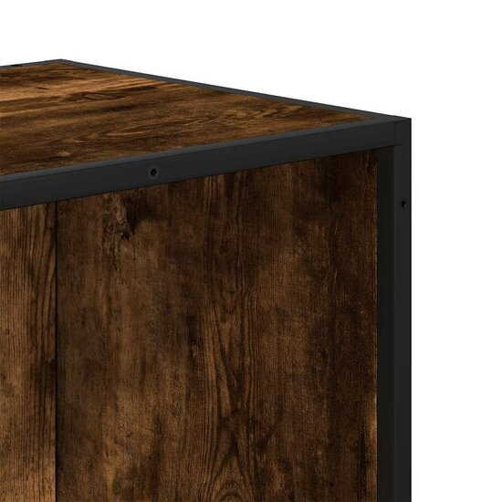 Boekenkast 97,5X33X107,5 Cm Hout En Metaal Kleurig 97.5 x 33 x 107.5 cm Gerookt eiken