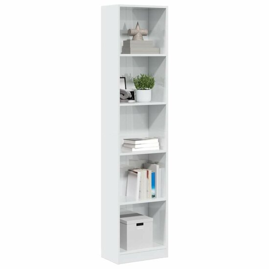 Boekenkast 40X24X Bewerkt Hout Hoogglans Wit 40 cm 176 cm
