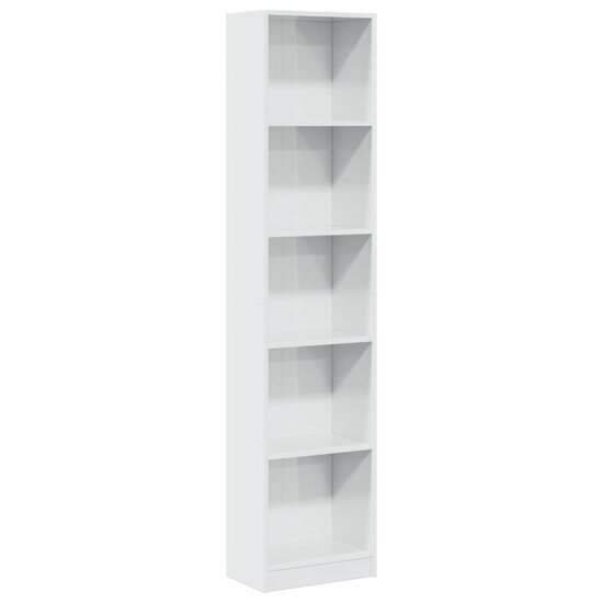 Boekenkast 40X24X Bewerkt Hout Hoogglans Wit 40 cm 176 cm