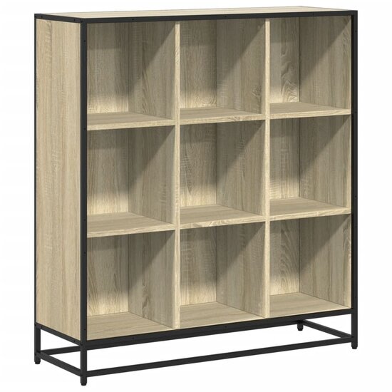 Boekenkast 97,5X33X107,5 Cm Bewerkt Hout En Metaal 97.5 x 33 x 107.5 cm Sonoma eiken