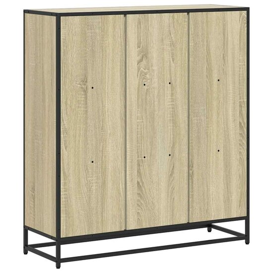 Boekenkast 97,5X33X107,5 Cm Bewerkt Hout En Metaal 97.5 x 33 x 107.5 cm Sonoma eiken
