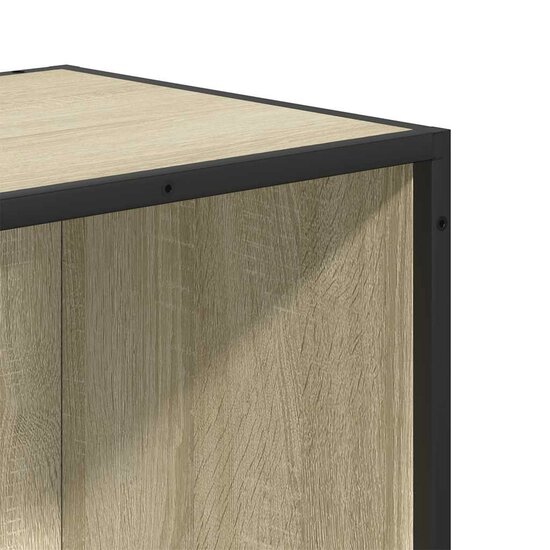 Boekenkast 97,5X33X107,5 Cm Bewerkt Hout En Metaal 97.5 x 33 x 107.5 cm Sonoma eiken
