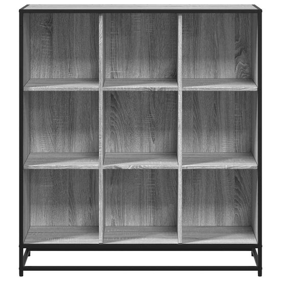 Boekenkast 97,5X33X107,5 Cm Bewerkt Hout En Metaal 97.5 x 33 x 107.5 cm Grijs sonoma