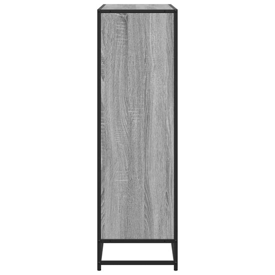 Boekenkast 97,5X33X107,5 Cm Bewerkt Hout En Metaal 97.5 x 33 x 107.5 cm Grijs sonoma