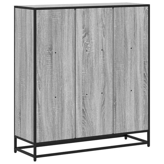 Boekenkast 97,5X33X107,5 Cm Bewerkt Hout En Metaal 97.5 x 33 x 107.5 cm Grijs sonoma