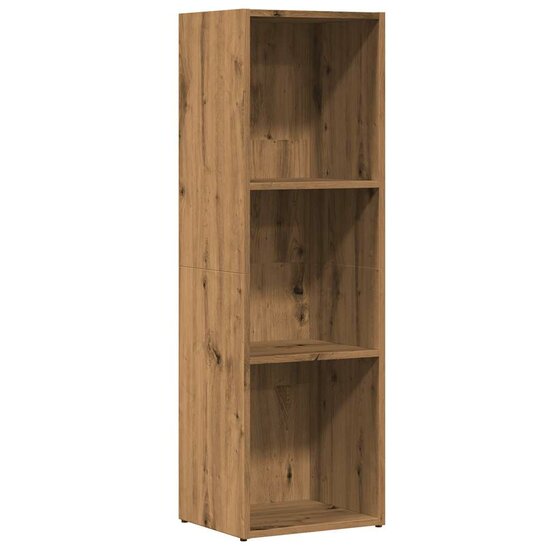Boekenkast Bewerkt Hout Artisanaal Eikenkleur 36 x 30 x 114 cm artisanaal eikenkleurig
