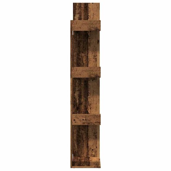 Boekenkast 48X25,5X140 Cm Bewerkt Hout Kleurig Oud hout