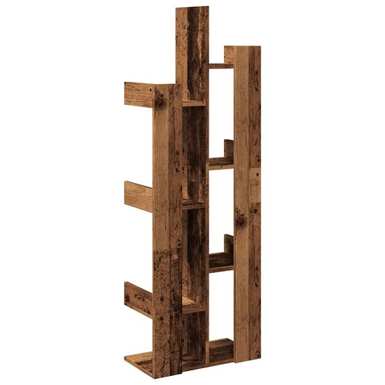 Boekenkast 48X25,5X140 Cm Bewerkt Hout Kleurig Oud hout