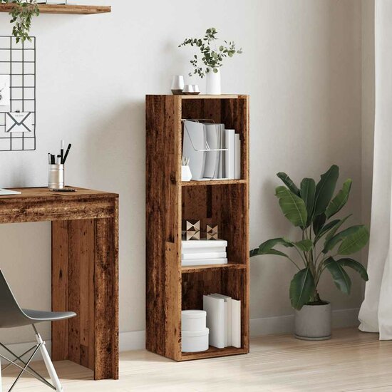 Boekenkast Bewerkt Hout Kleurig 36 x 30 x 114 cm Oud hout