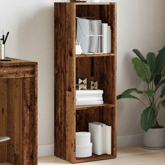 Boekenkast Bewerkt Hout Kleurig 36 x 30 x 114 cm Oud hout