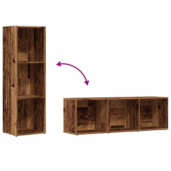 Boekenkast Bewerkt Hout Kleurig 36 x 30 x 114 cm Oud hout