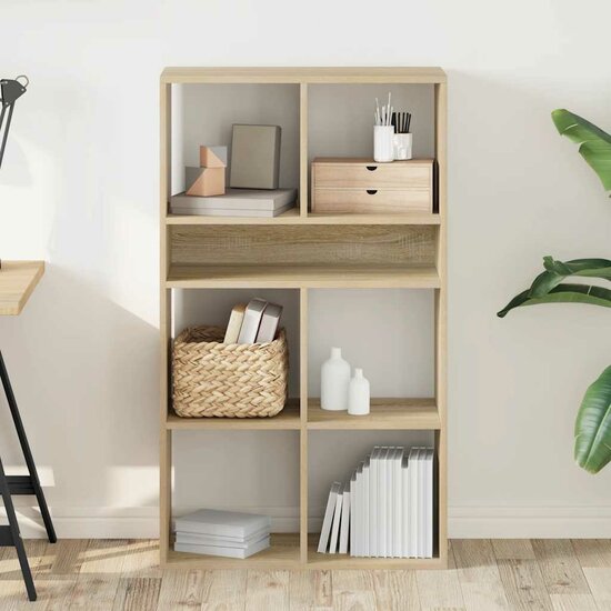 Boekenkast Bewerkt Hout Kleurig 66 x 31 x 112 cm Sonoma eiken