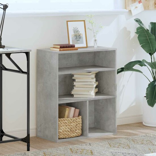 Boekenkast 60X30X71,5 Cm Bewerkt Hout 60 x 30 x 71.5 cm Betongrijs
