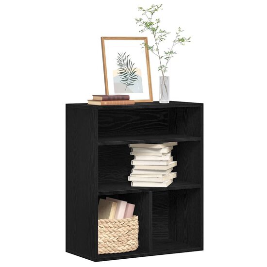 Boekenkast 60X30X71,5 Cm Bewerkt Hout 60 x 30 x 71.5 cm Zwart