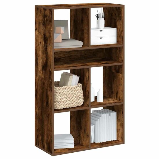 Boekenkast Bewerkt Hout Kleurig 66 x 31 x 112 cm Gerookt eiken