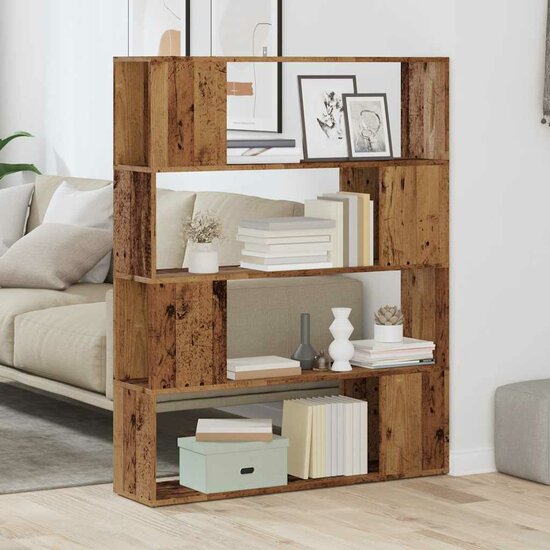 Boekenkast / kamerscherm 100x24x124,5 cm oud houtkleurig