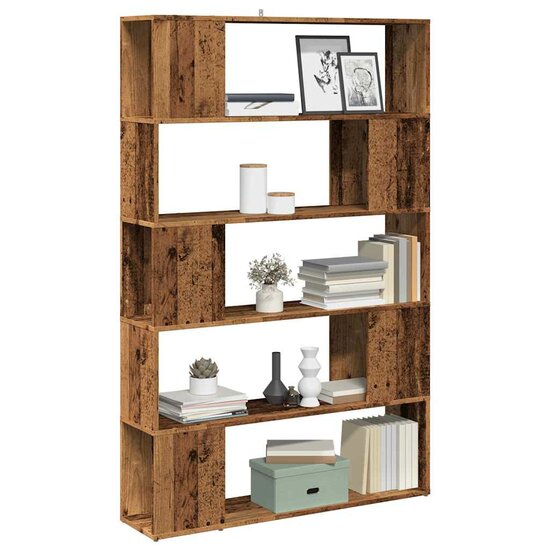 Boekenkast/kamerscherm 100x24x155 cm oud houtkleurig