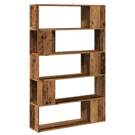 Boekenkast/kamerscherm 100x24x155 cm oud houtkleurig