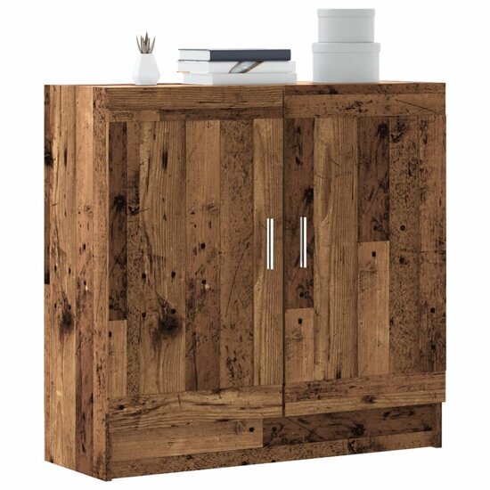 Boekenkast 82,5X30,5X Bewerkt Hout Kleurig 80 cm Oud hout